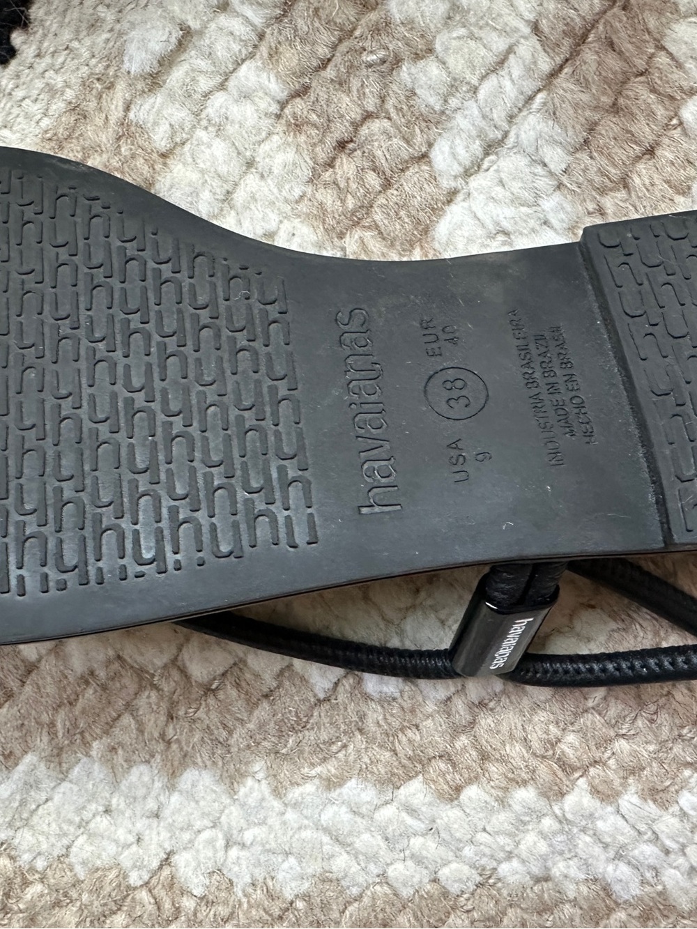 havaianas black and green wraparound flip flops sz 8 - Picture 6 of 6